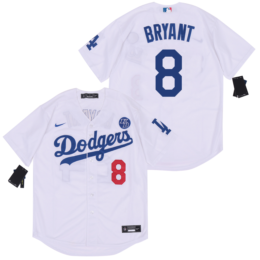 2020 Men Los Angeles Dodgers 8 Bryant white Nike Game MLB Jerseys